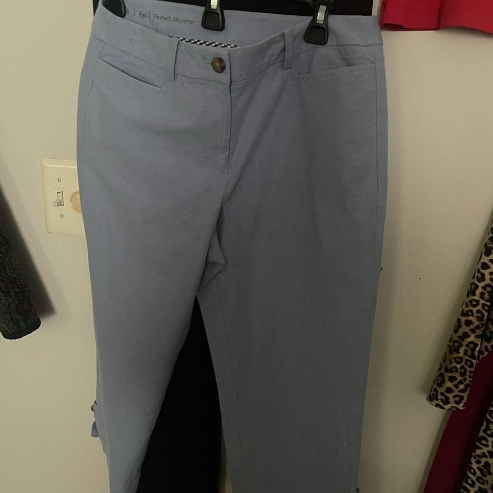 Light Blue Chino Capri 
Talbots